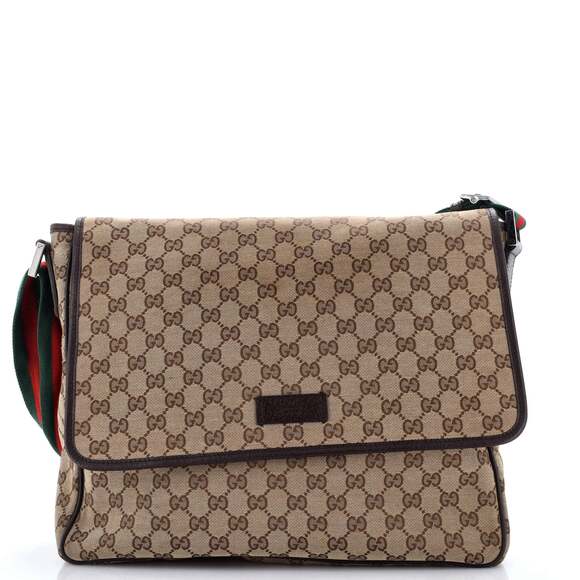 Gucci Web Strap Flap Messenger Gg #240018G90B